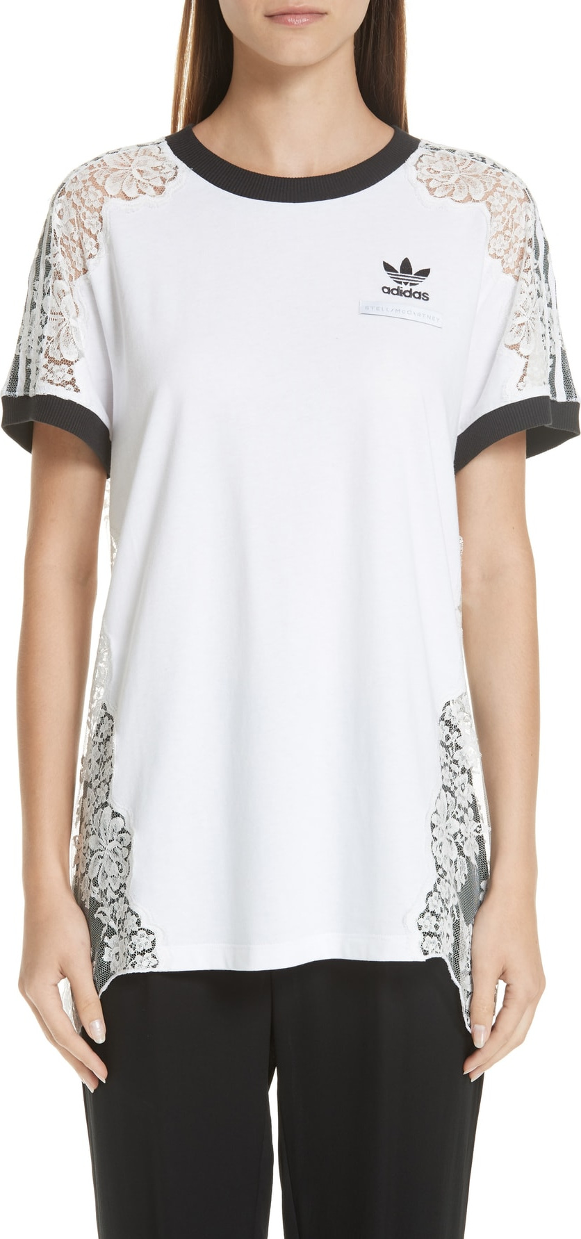 Stella McCartney Lace Inset adidas Logo Tee