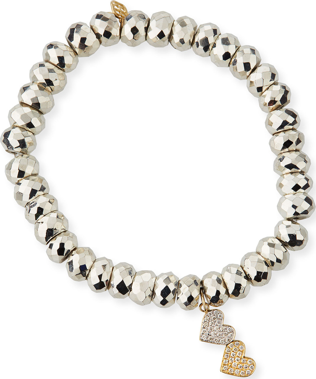 Sydney Evan 14k Gold Two-Tone Diamond Heart Bracelet