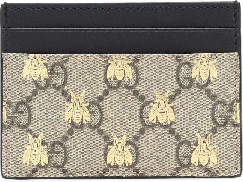 Gucci GG Supreme Bees card holder