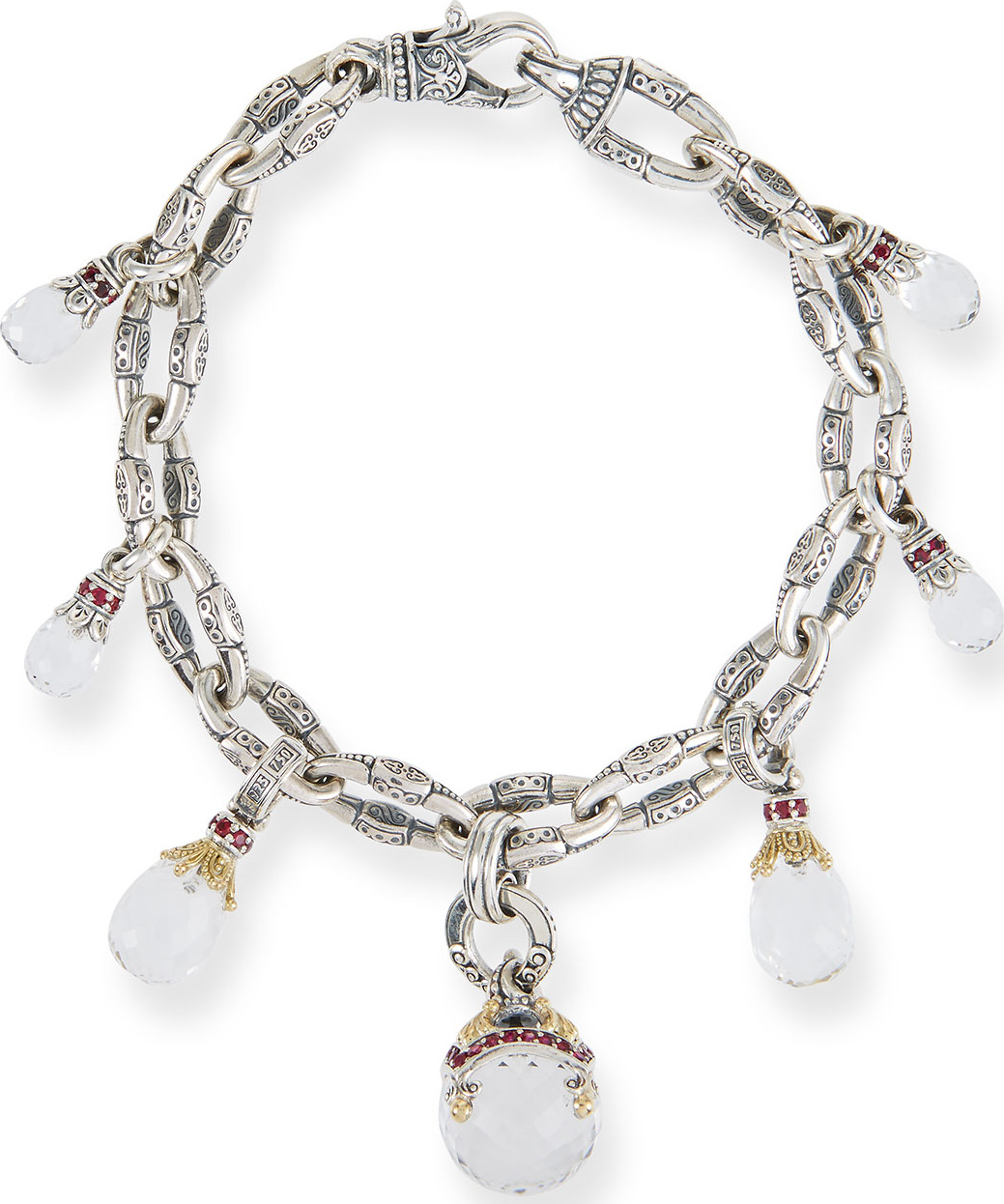 Konstantino Pythia Silver Crystal Charm Bracelet