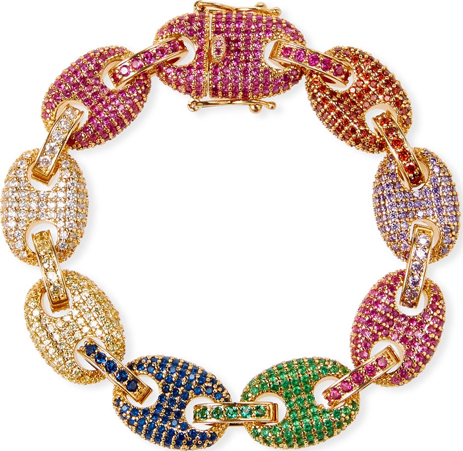 Fallon Toscano Pave-Link Bracelet  Multicolor