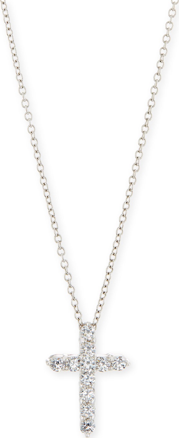 Fantasia by DeSerio CZ Cross Pendant Necklace