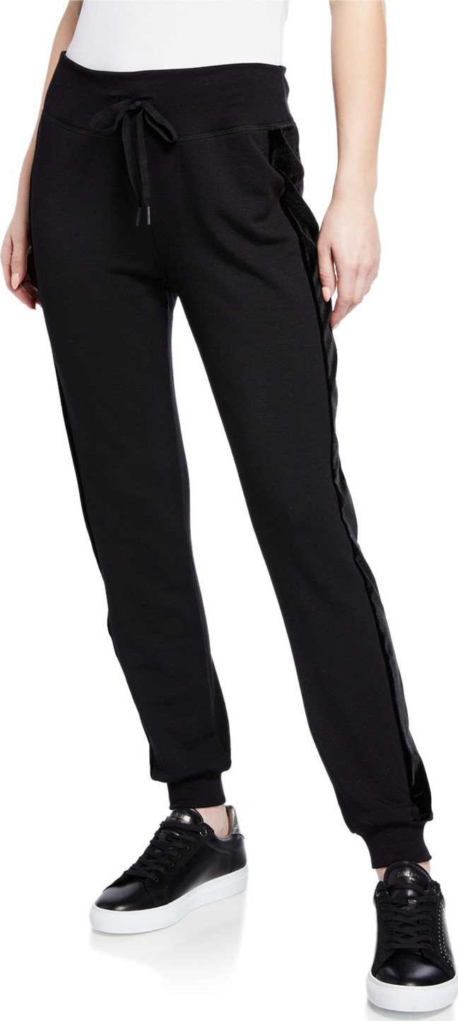 Beyond Yoga Shine On Tuxedo Jogger Pants w/ Velvet Stripes
