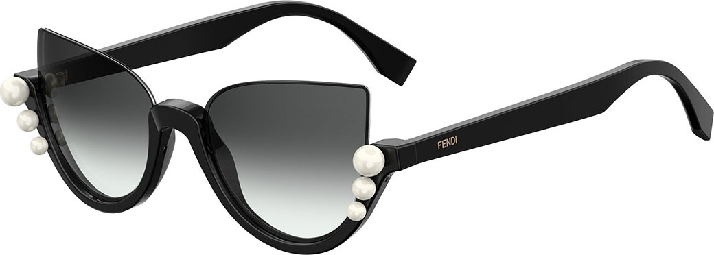 Fendi Blink Half-Rim Pearl Cat-Eye Sunglasses