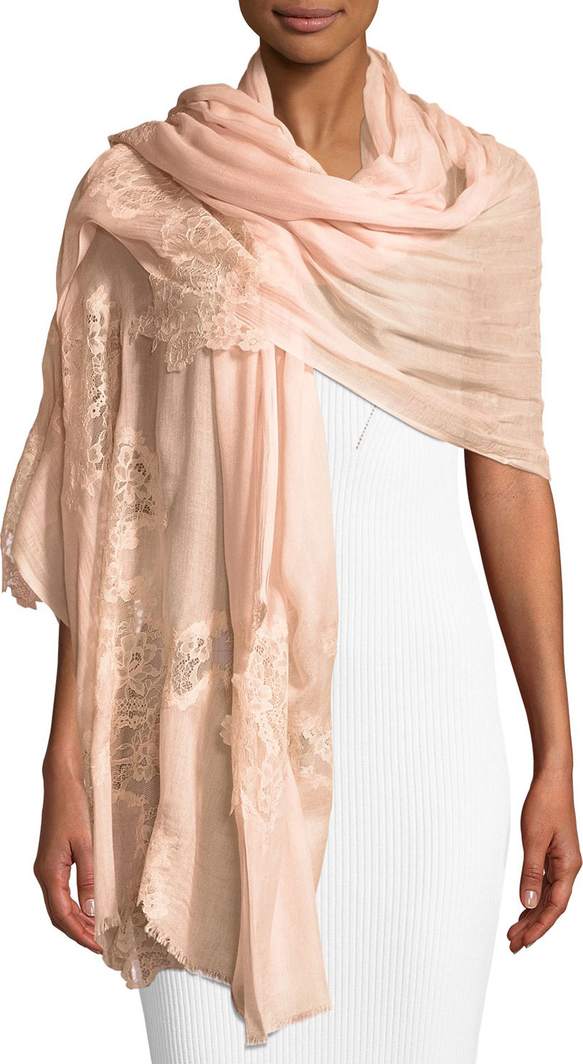 Bindya Opposite Attraction Lace-Trim Modal Stole