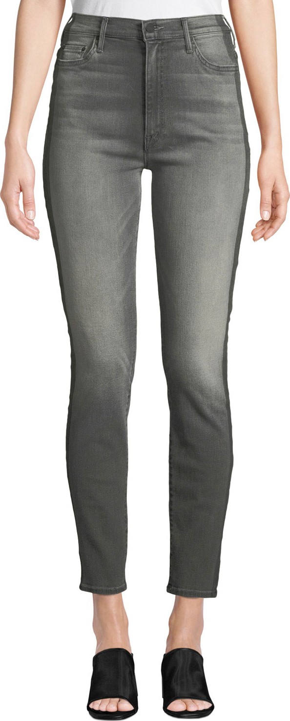 MOTHER The Swooner Side-Stripe High-Rise Skinny Jeans