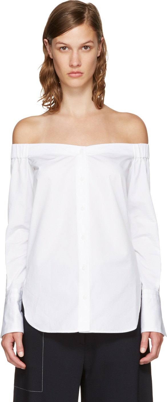 Rag & Bone SSENSE Exclusive White Kacy Off-the-Shoulder Blouse