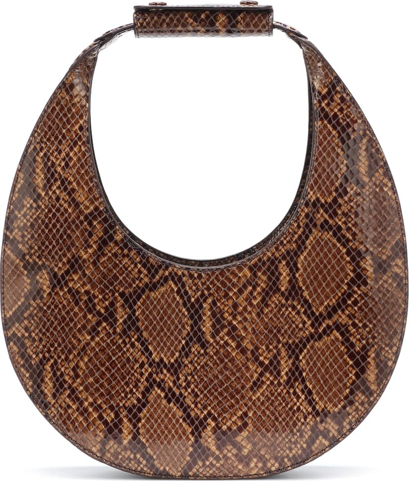 Staud Moon snake-effect leather tote