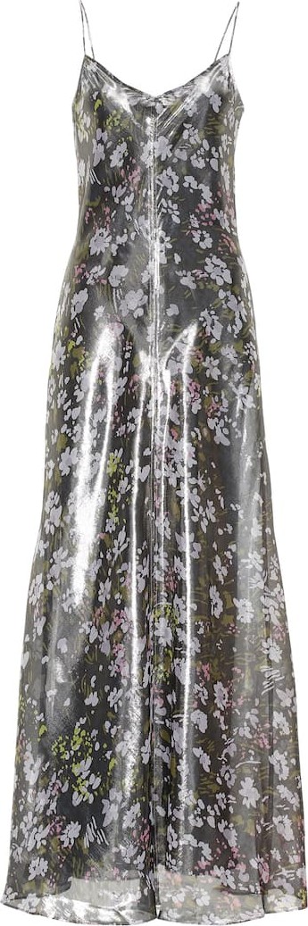 Ganni Metallic silk dress