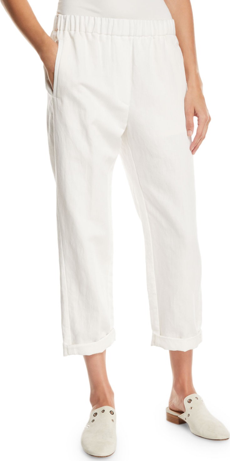 Forte Forte Cotton-Linen Cropped Straight-Leg Pants