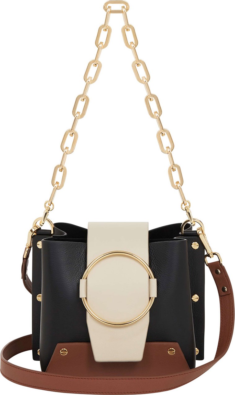 Yuzefi Delila Colorblock Leather Ring Bucket Bag