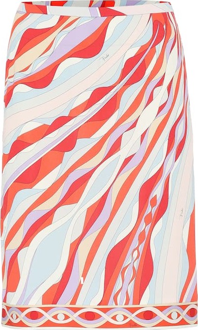 Emilio Pucci Printed silk-blend jersey skirt