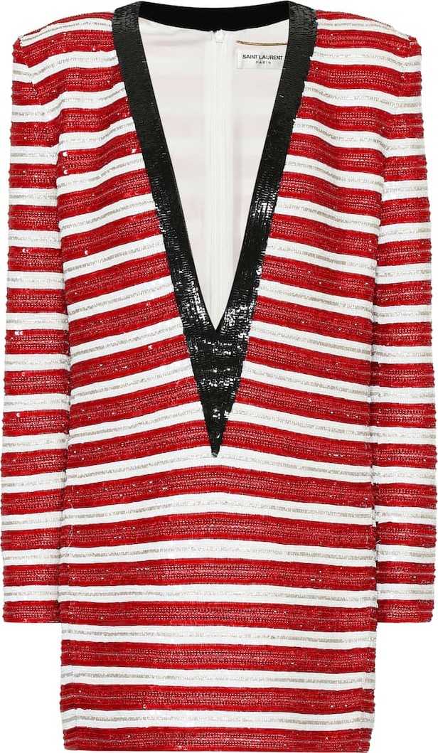 Saint Laurent Sequined silk  minidress