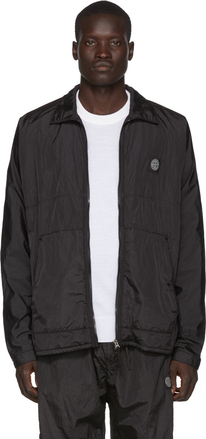 Stone Island Black Nylon Metal Over Shirt Jacket