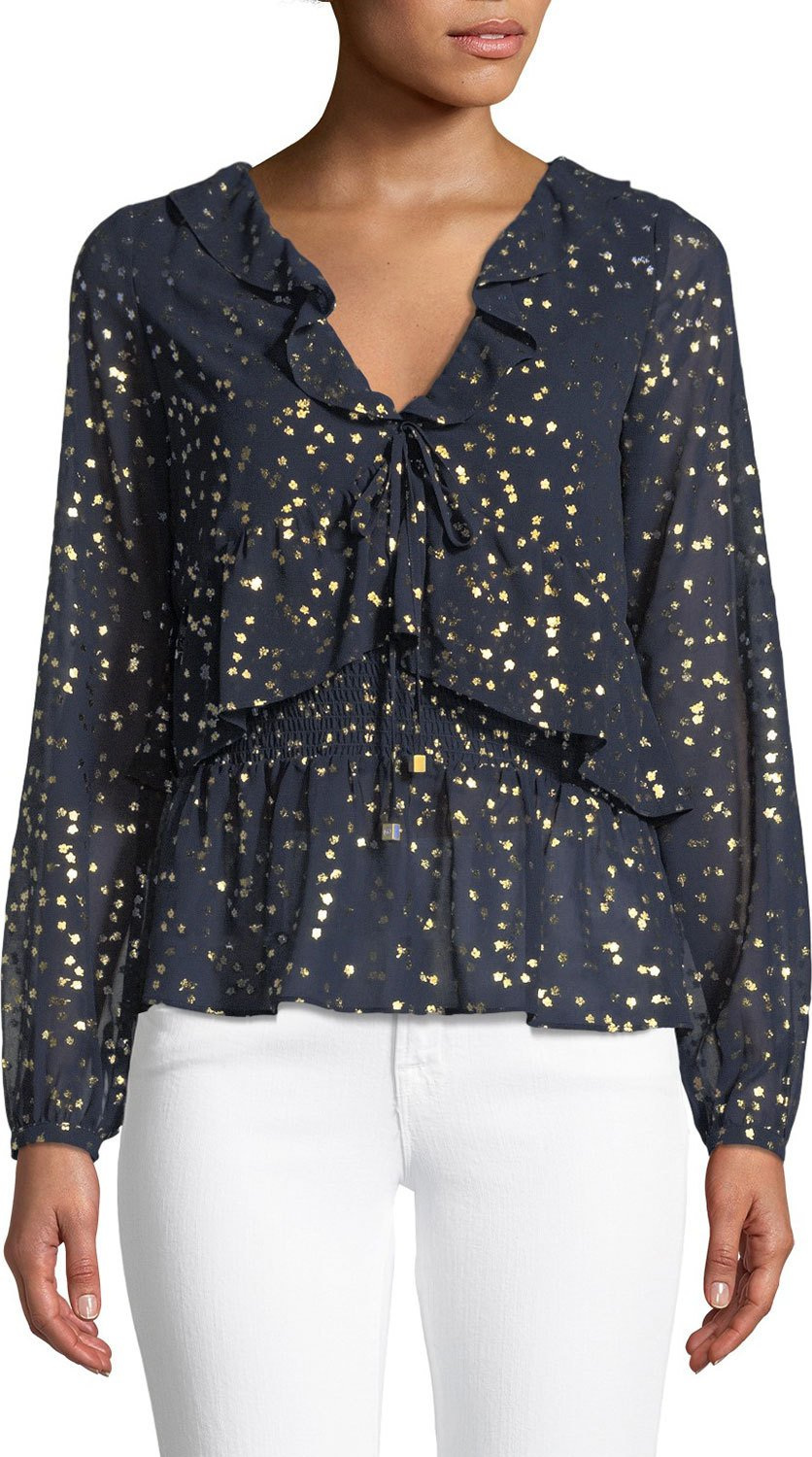 MICHAEL MICHAEL KORS Ditsy Blossom Foil-Pattern Top
