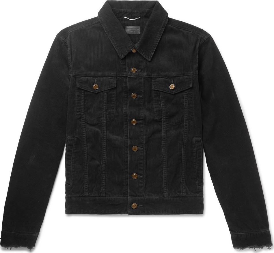 Saint Laurent Slim-Fit Distressed Cotton-Corduroy Jacket