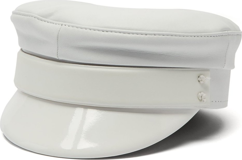 Ruslan Baginskiy Hats Leather baker boy cap