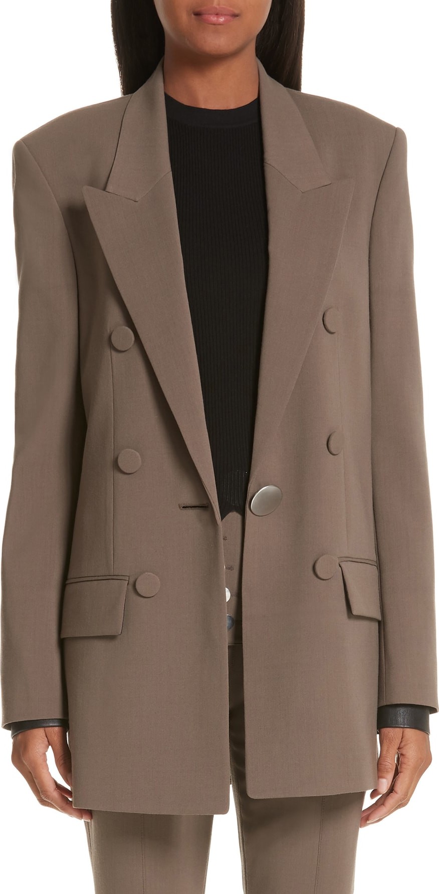 Alexander Wang Leather Cuff Blazer