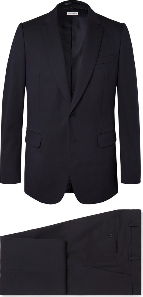 Dries Van Noten Navy Cotton-Blend Suit