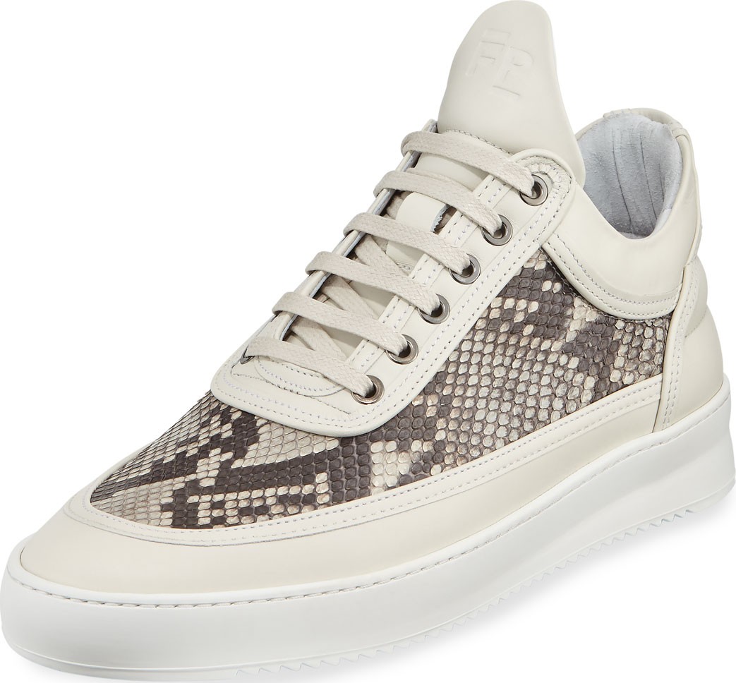 Filling Pieces Men's Ripple Python-Trim Low-Top Sneakers