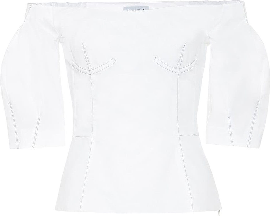 Gabriela Hearst Melanie off-the-shoulder cotton top
