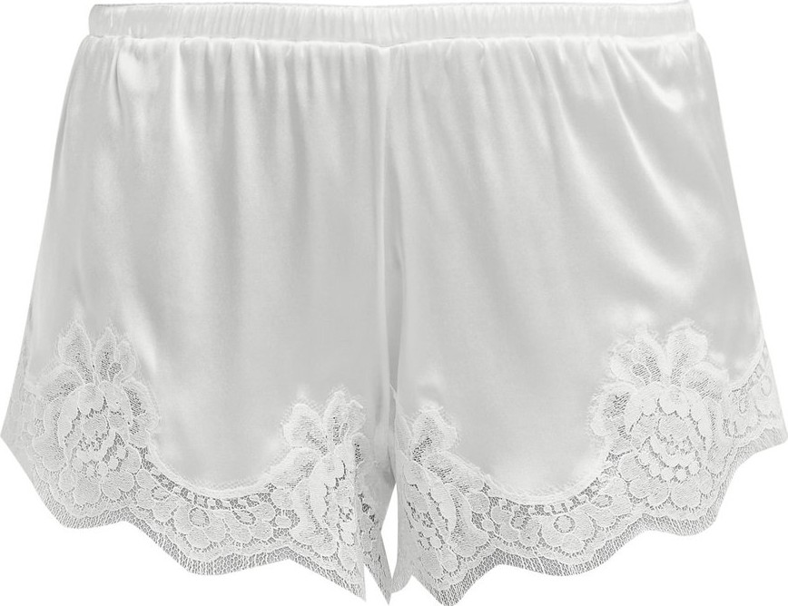 Dolce & Gabbana Lace-trimmed silk-blend shorts