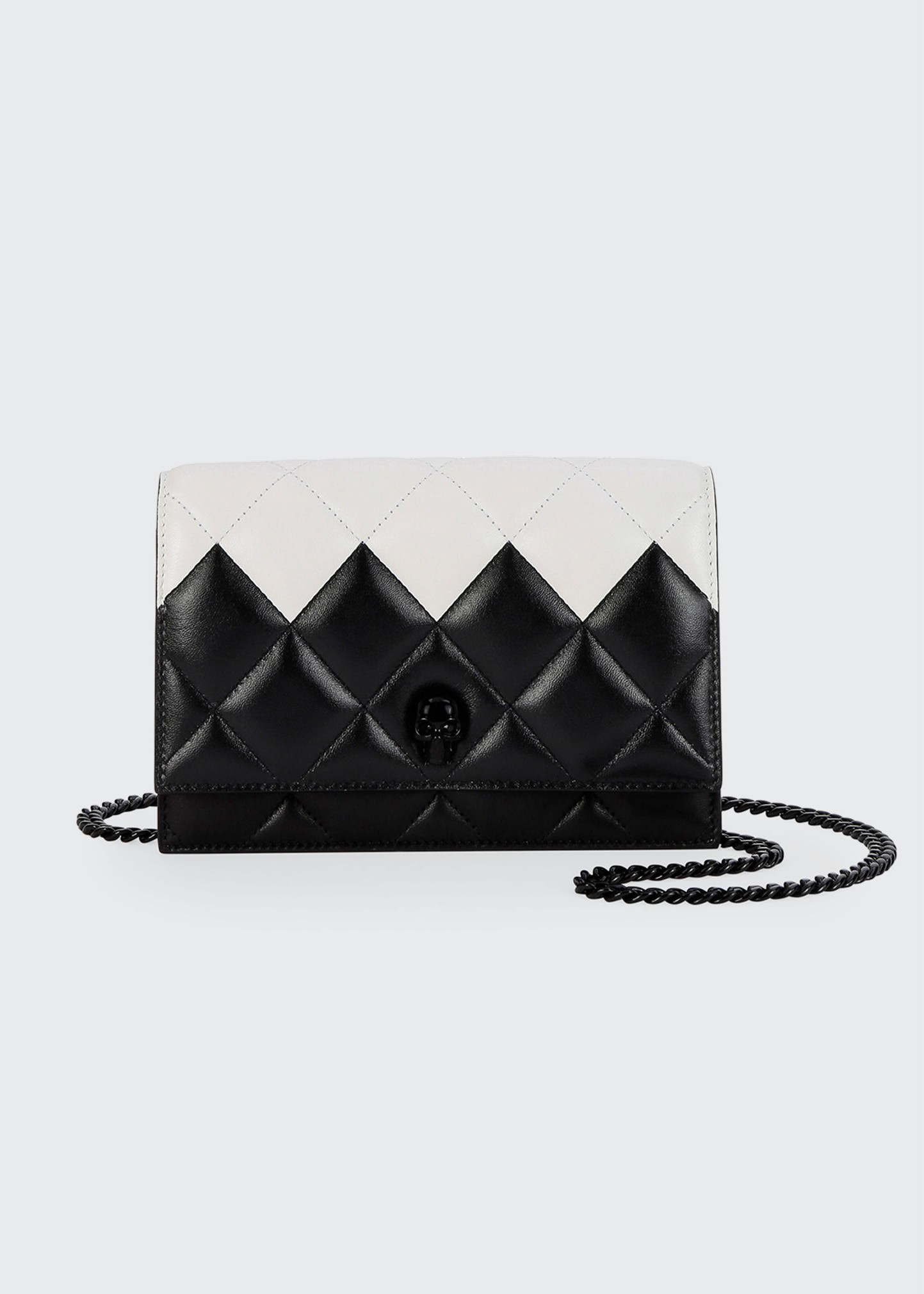 Alexander McQueen Two-Tone Quilted Leather Small Skull Bag