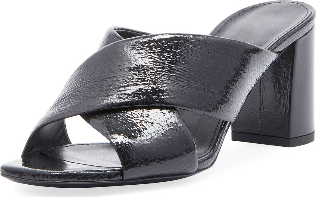Saint Laurent LouLou Shiny Slide Sandal