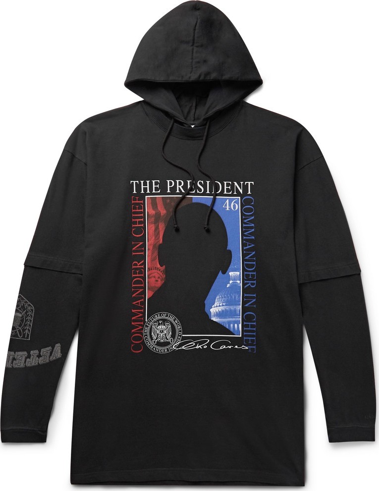 Vetements Oversized Printed Cotton-Jersey Hoodie