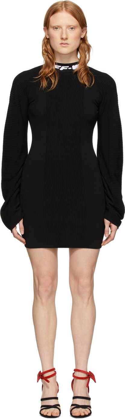 Off White Black Industrial Mini Dress