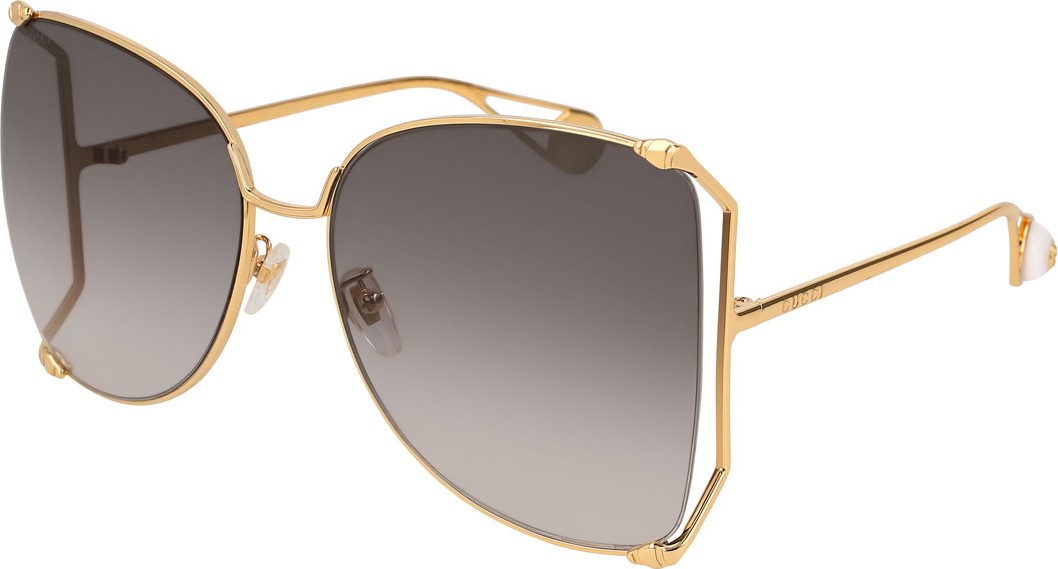 Gucci Oversized Metal Butterfly Sunglasses  Gold/Gray