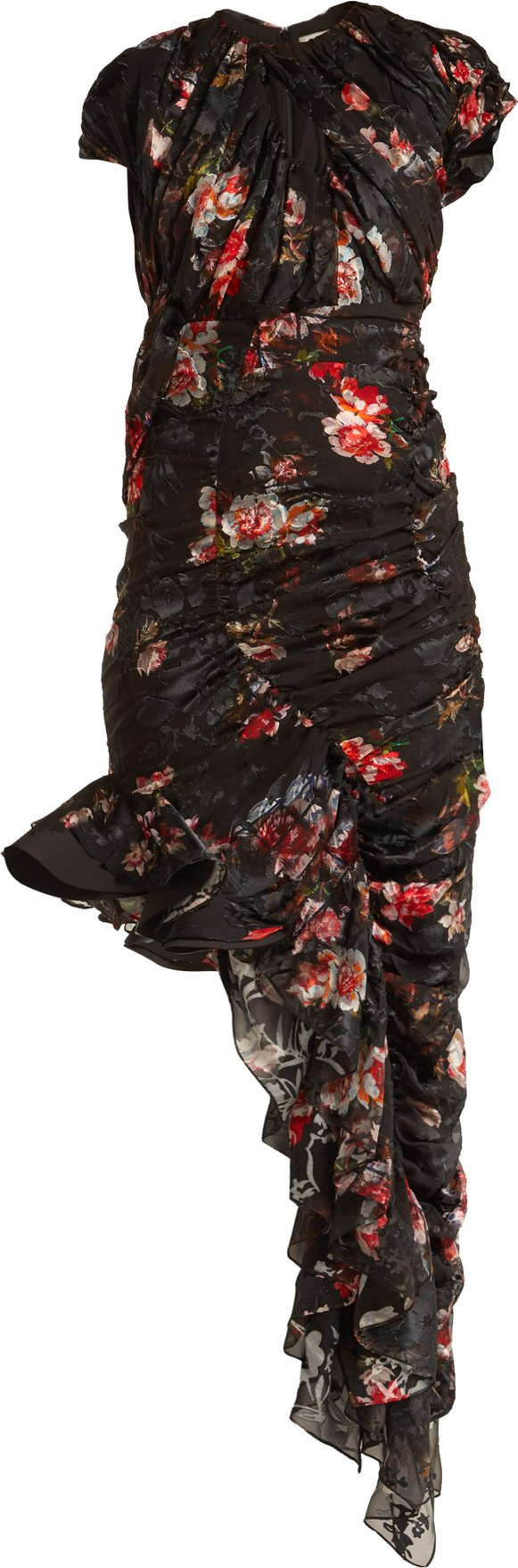 Preen Ginny gathered silk-blend chiffon dress