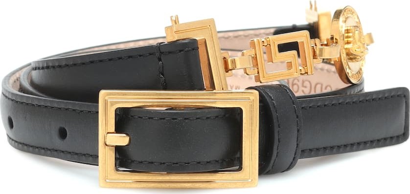 Versace Embellished leather belt