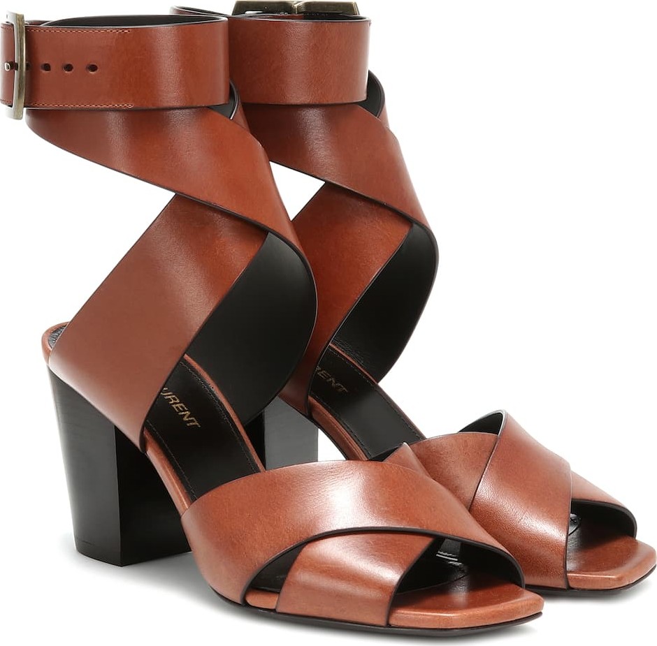 Saint Laurent Oak 75 leather sandals