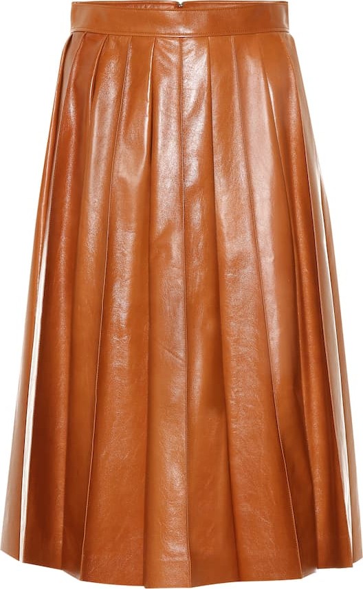 Bottega Veneta Leather midi skirt
