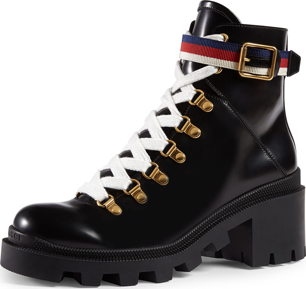 Gucci Leather Combat Boot