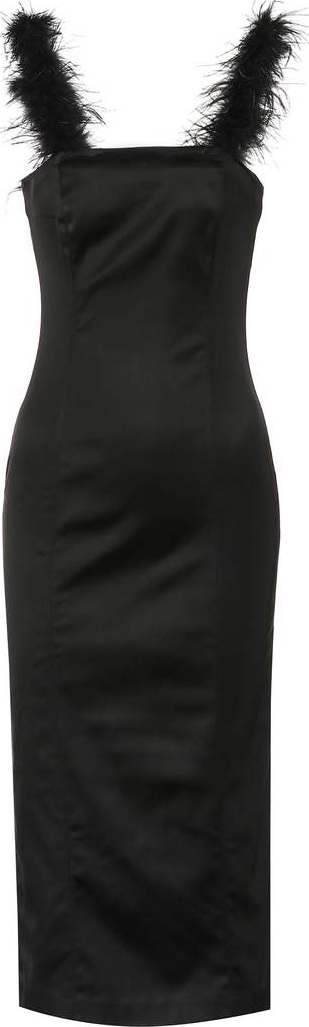 Staud Romy feather-trimmed midi dress