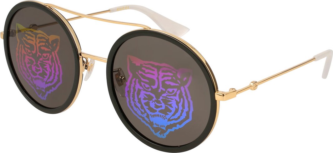 Gucci Angry Cat Metal & Acetate Round Sunglasses