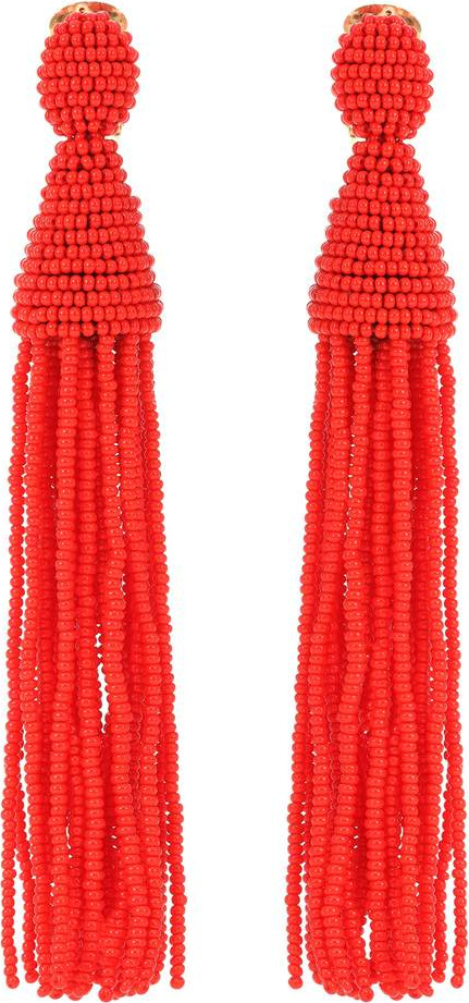 Oscar De La Renta Tassel clip-on earrings