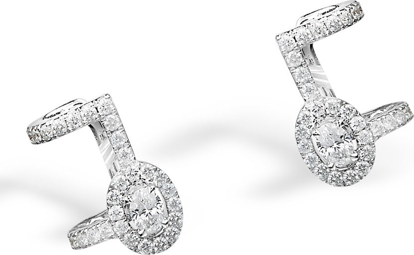 Messika Amazone Pave Diamond Cuff Earrings in 18K White Gold
