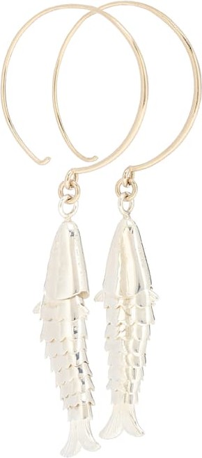 Jil Sander Fish sterling silver earrings