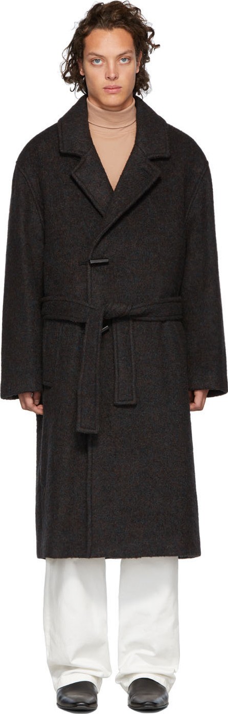 Lemaire Burgundy Wool Large Overcoat