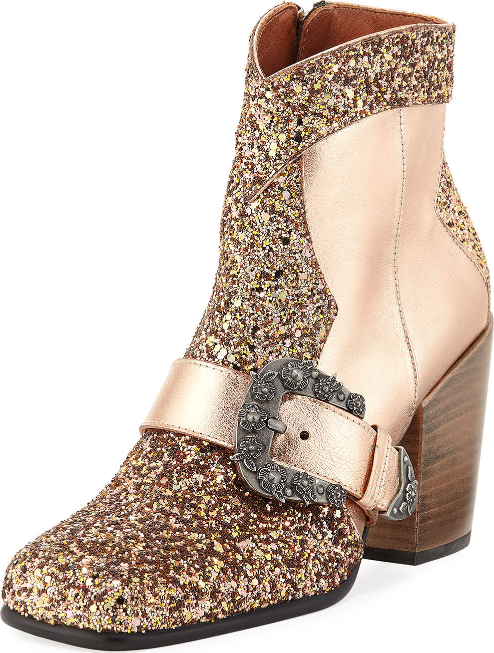 COACH Runway Buckle Glitter Bootie