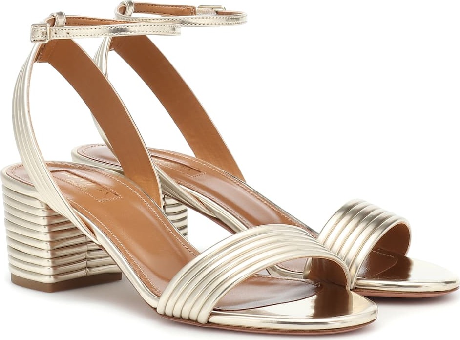 Aquazzura Sundance 50 metallic leather sandals