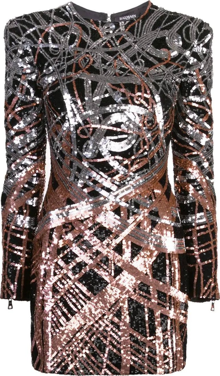 Balmain sequinned mini dress