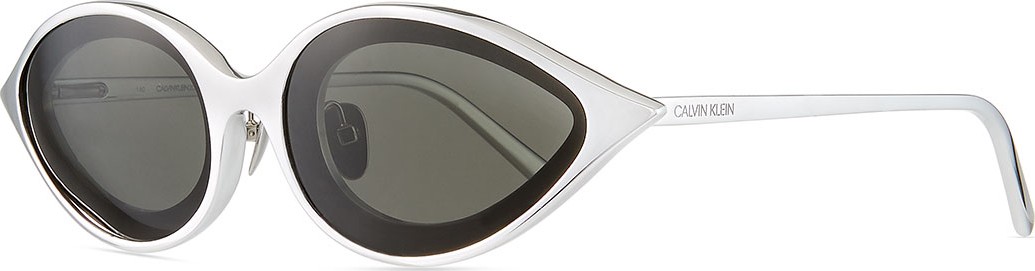 Calvin Klein 205W39NYC Aluminum Oval Sunglasses