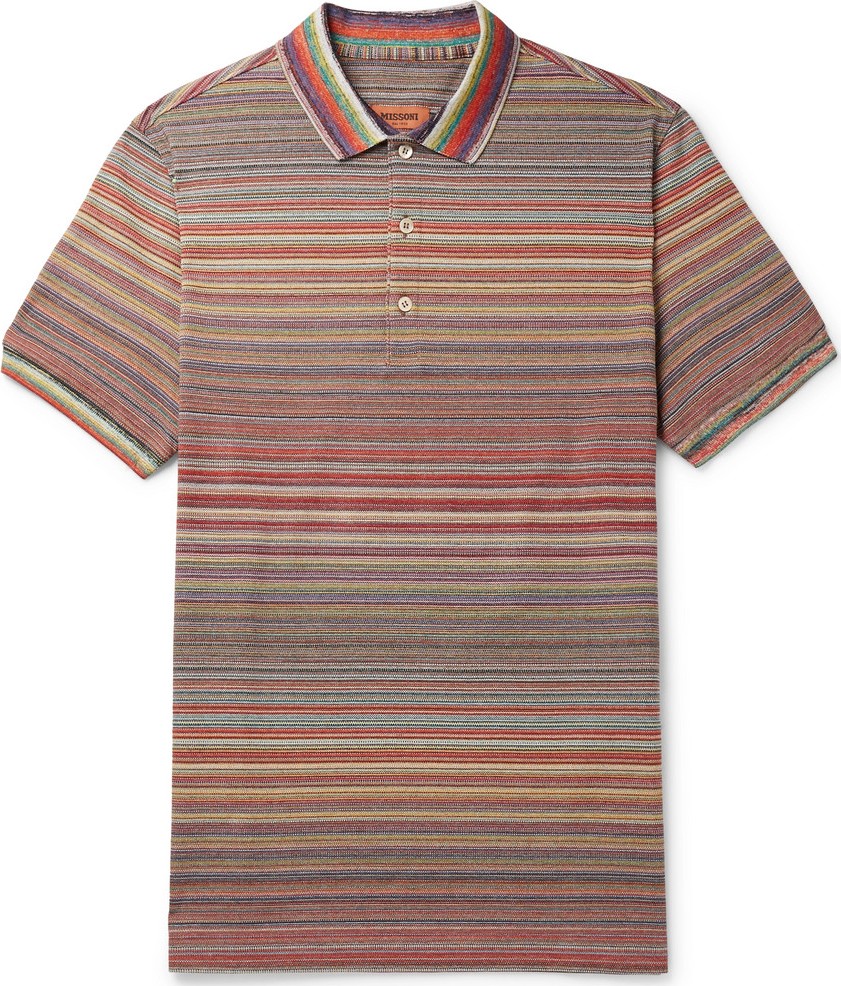 Missoni Striped Knitted Cotton Polo Shirt