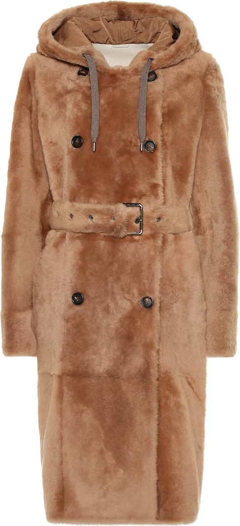 Brunello Cucinelli Hooded shearling coat
