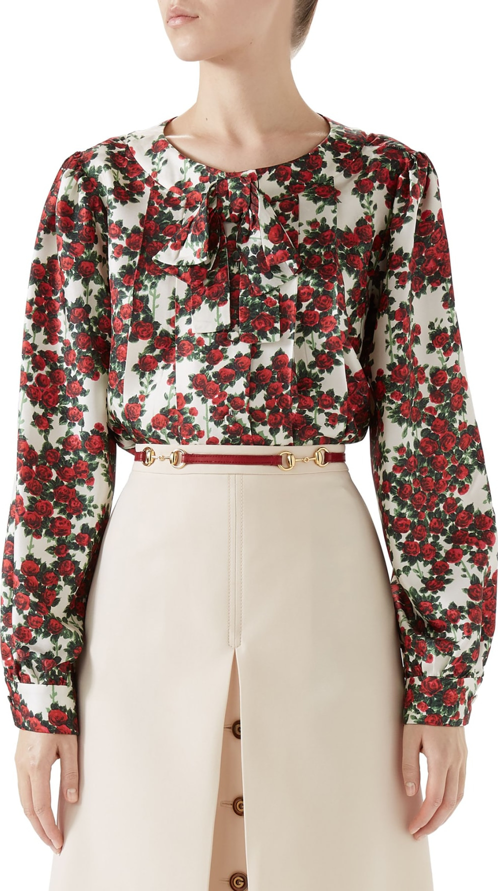 Gucci Floral Print Silk Blouse