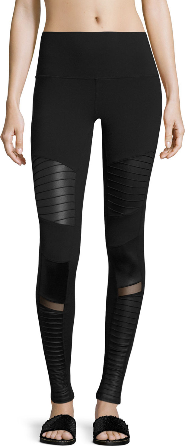 Alo Yoga Moto High-Waist Sport Leggings